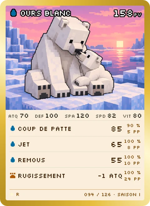 Carte Ours blanc, rare